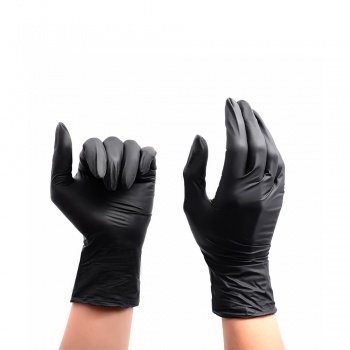 Фото: Перчатки "POLE" нитриловые M - черные (100 шт./уп)