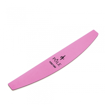 Фото: Пилка для ногтей POLE "Лодочка" 100/180 премиум (розовая) в индивидуальной упаковке