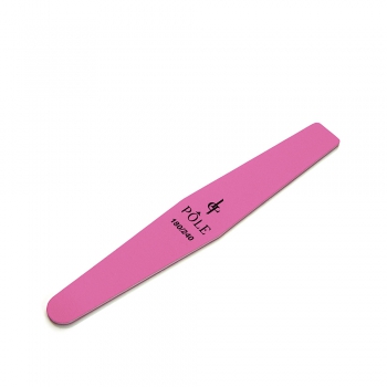 Фото: Пилка для ногтей POLE "Ромб" 180/240 премиум (розовая) в индивидуальной упаковке