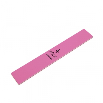 Фото: Пилка для ногтей POLE широкая 120/240 премиум (розовая) в индивидуальной упаковке