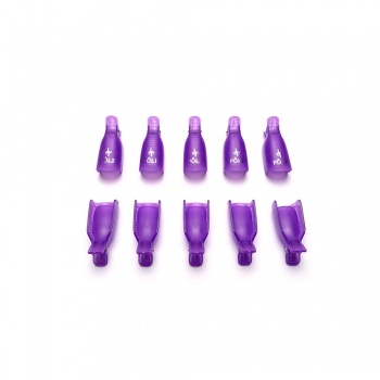 Фото: Многоразовые зажимы для снятия гель-лака POLE  (10 шт./уп.) фиолетовые