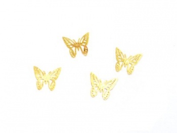Фото: Дизайн золотистый металл "POLE" - Бабочки (20 шт/уп)