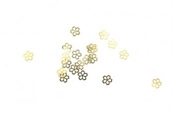 Фото: Дизайн золотистый металл "POLE" - Цветок средний (20 шт/уп)